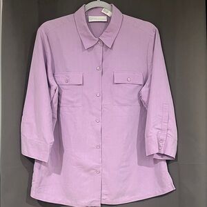 Liz Claiborne First Issue Light Purple Button-up Blouse Shirt Office Spring